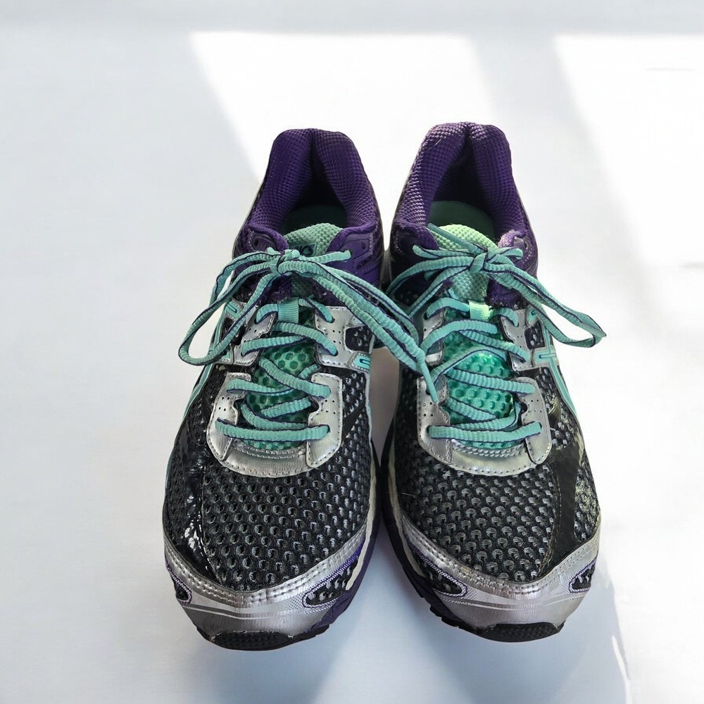 ASICS GEL Cumulus 16 Women's Size 8 Running Shoes Purple Teal Silver T489N - Picture 2 of 9